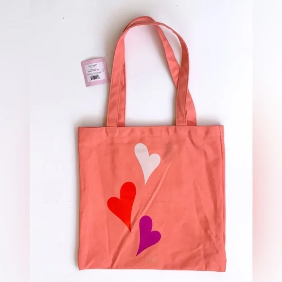 Kate Spade Coral Tote Heart Lips - Picture 2 of 5